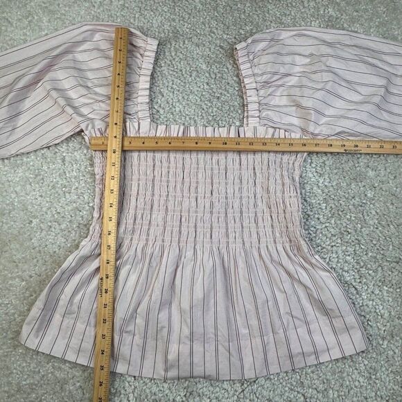 Ganni Shrinking Violet Cotton Smock Top Blouse - Picture 8 of 10